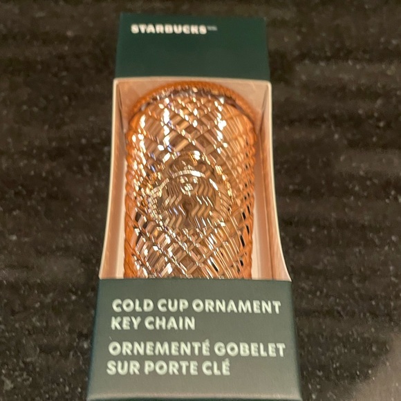 Starbucks 2023 Metallic  Rose Gold Jeweled Mini Keychain Ornament - Picture 3 of 4